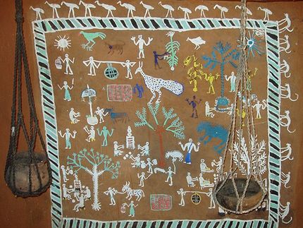 ETHNOLOGY AND ROCK ART IN INDIA SAURA ART IN COLOR/ WALL ART IMAGE SOURCE @BRADSHAW FOUNDATION